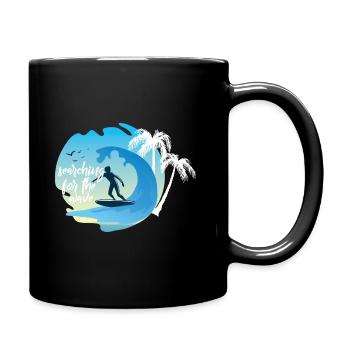 Surfen surfer wellenreiter wellen welle surfbrett - Tasse einfarbig - Schwarz - Rechts