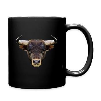 Stierkopf - Tasse einfarbig - Schwarz - Rechts
