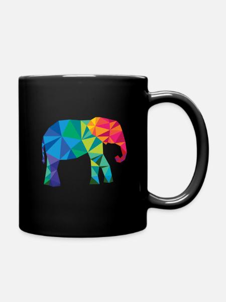 Éléphant coloré - Mug uni - noir