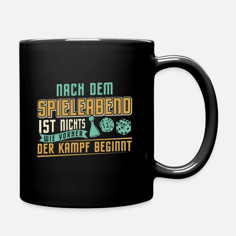 Gesellschaftsspiele Spieleabend Brettspiele - Tasse einfarbig - Schwarz