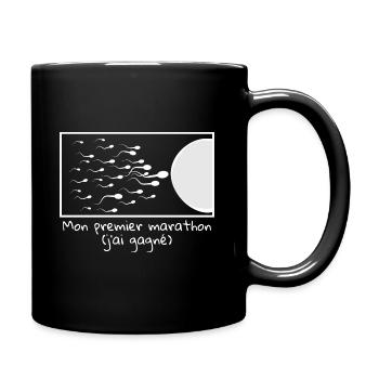 Mon premier marathon - Mug uni - noir - Droite