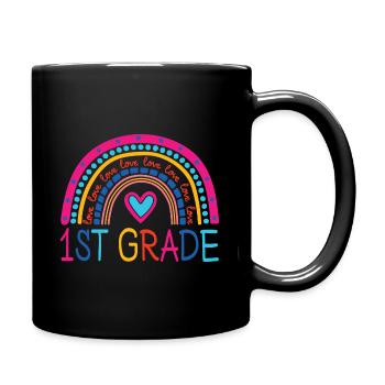 Official 1st Class Rainbow Enrollment - Full Colour Mug - black - Right