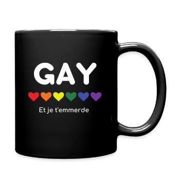 Gay and I piss you off LGBT Gay pride - Full Colour Mug - black - Right