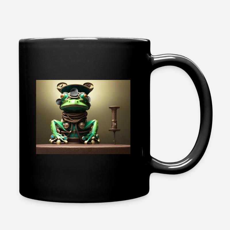 Steampunk's frog - Full Colour Mug - black