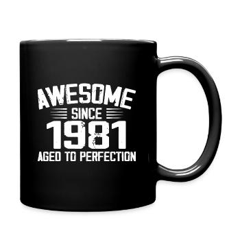 Jahrgang 1981 Geschenk zum 43. Geburtstag 1981 - Tasse einfarbig - Schwarz - Rechts