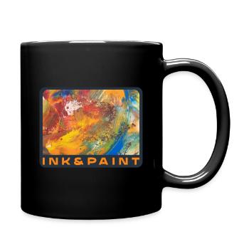 INK PAINT SINGLE ESPOSITION gelb orange - Tasse einfarbig - Schwarz - Rechts