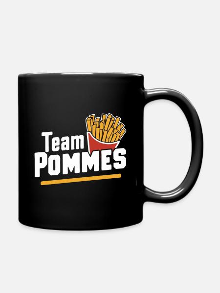 Pommes Frites Fritten Fast Food - Tasse einfarbig - Schwarz
