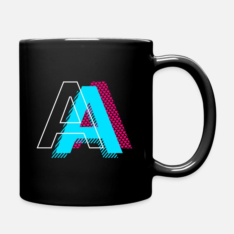 Pop Art Buchstabe A Geschenk - Tasse einfarbig - Schwarz
