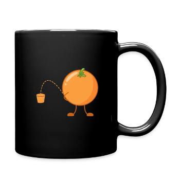 Funny fruit orange orange juice funny fruits - Full Colour Mug - black - Right
