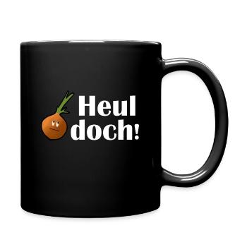Zwiebel Heul doch - Tasse einfarbig - Schwarz - Rechts