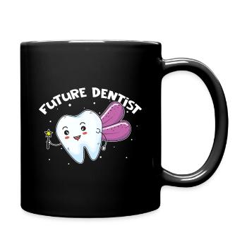 Zahnarzt Zahnärztin Zahnarzthelferin Dentist - Tasse einfarbig - Schwarz - Rechts