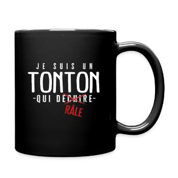 Tonton râleur cadeau drôle humour rigolo - Mug uni - noir - Droite