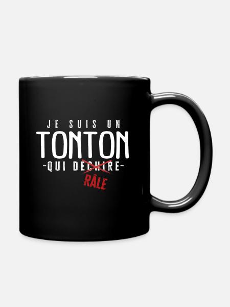 Tonton râleur cadeau drôle humour rigolo - Mug uni - noir