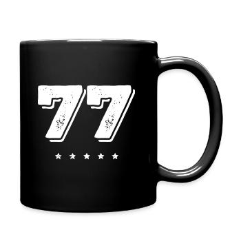77 Number jersey - Full Colour Mug - black - Right