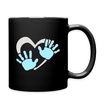 Empreinte de main de cœur de bébé - Mug uni - noir - Droite