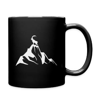Capricorn on the mountain - (B.w) - Full Colour Mug - black - Right