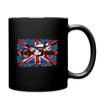 Motorcycle Cafe Racer Union Jack - Full Colour Mug - black - Right