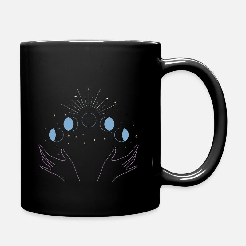 Mondphasen / Astrologische Spiritualität - Tasse einfarbig - Schwarz