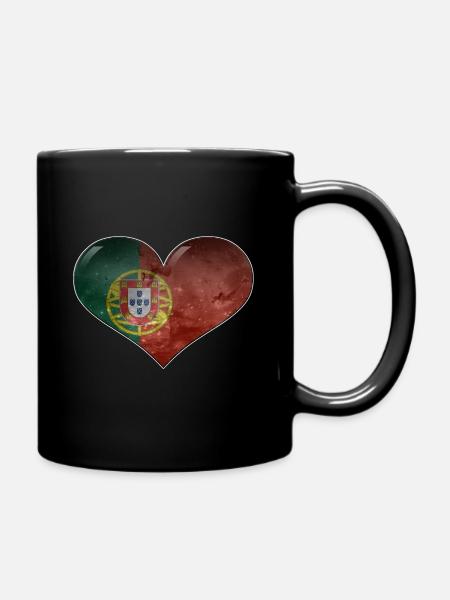 Portugal-Herz - Tasse einfarbig - Schwarz