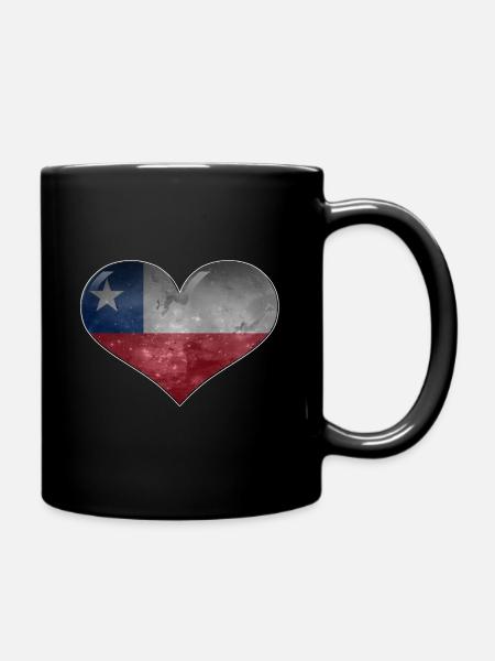 Chilean heart - Full Colour Mug - black