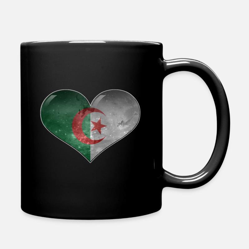 Algerien-Herz - Tasse einfarbig - Schwarz