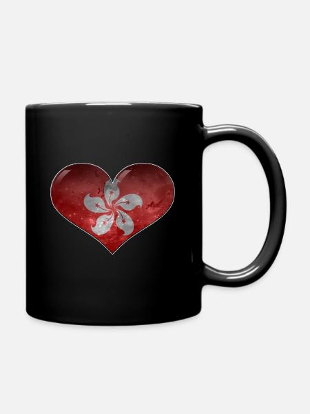 Hong Kong-Herz - Tasse einfarbig - Schwarz