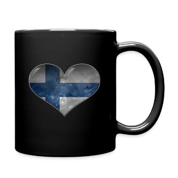 Finland heart - Full Colour Mug - black - Right