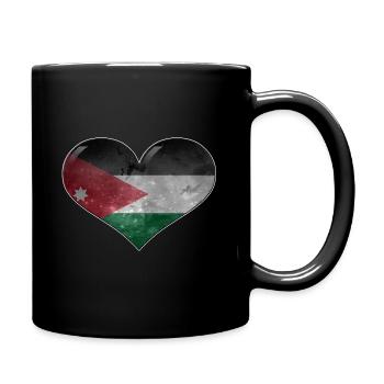 Jordanien-Herz - Tasse einfarbig - Schwarz - Rechts