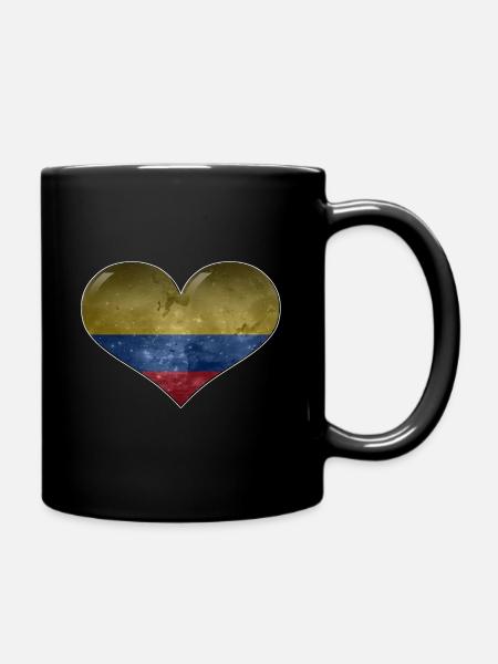 Kolumbien-Herz - Tasse einfarbig - Schwarz