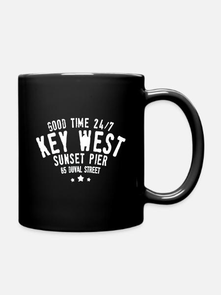 Gute Zeit 24 7 Key West Sunset Pier Duval Street - Tasse einfarbig - Schwarz