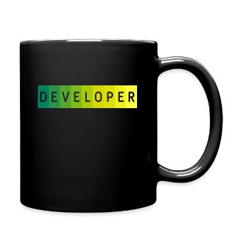 Entwickler - Beschriftung - Tasse einfarbig - Schwarz - Rechts