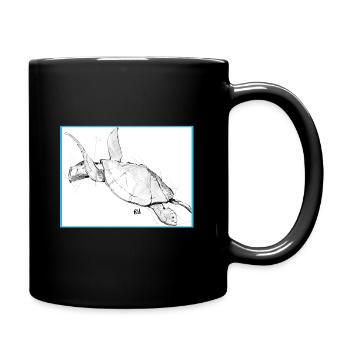Schildkröte - Tasse einfarbig - Schwarz - Rechts