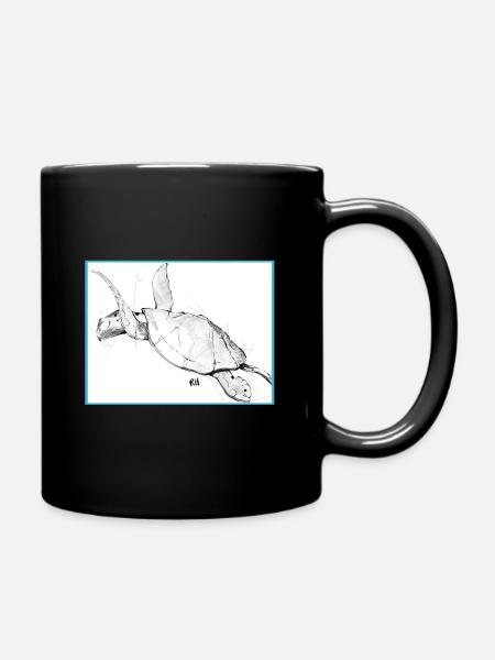 Schildkröte - Tasse einfarbig - Schwarz