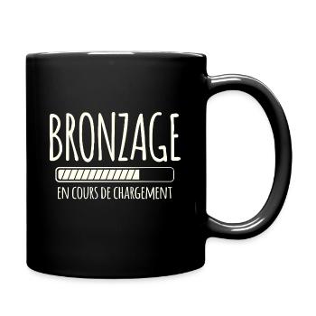 Tan Loading, Summer, Vacation, French - Full Colour Mug - black - Right
