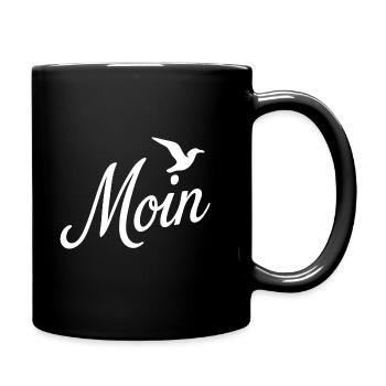 Moin Möwe - Tasse einfarbig - Schwarz - Rechts