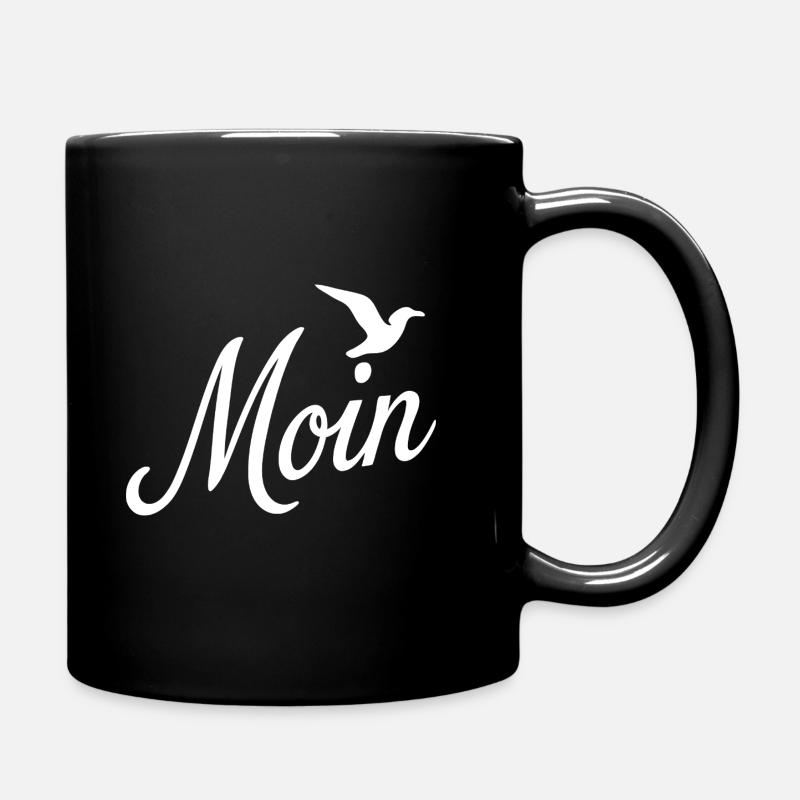 Moin Möwe - Tasse einfarbig - Schwarz