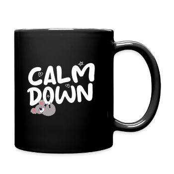 Calm Down - Koala - Tasse einfarbig - Schwarz - Rechts