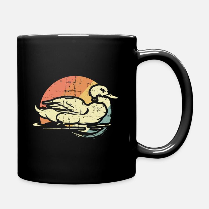 Ente im See - Tasse einfarbig - Schwarz