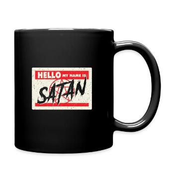 Hello my Name is Satan - Tasse einfarbig - Schwarz - Rechts