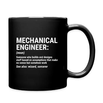 Funny Mechanical Engineer Definition Noun T-Shirt - Full Colour Mug - black - Right