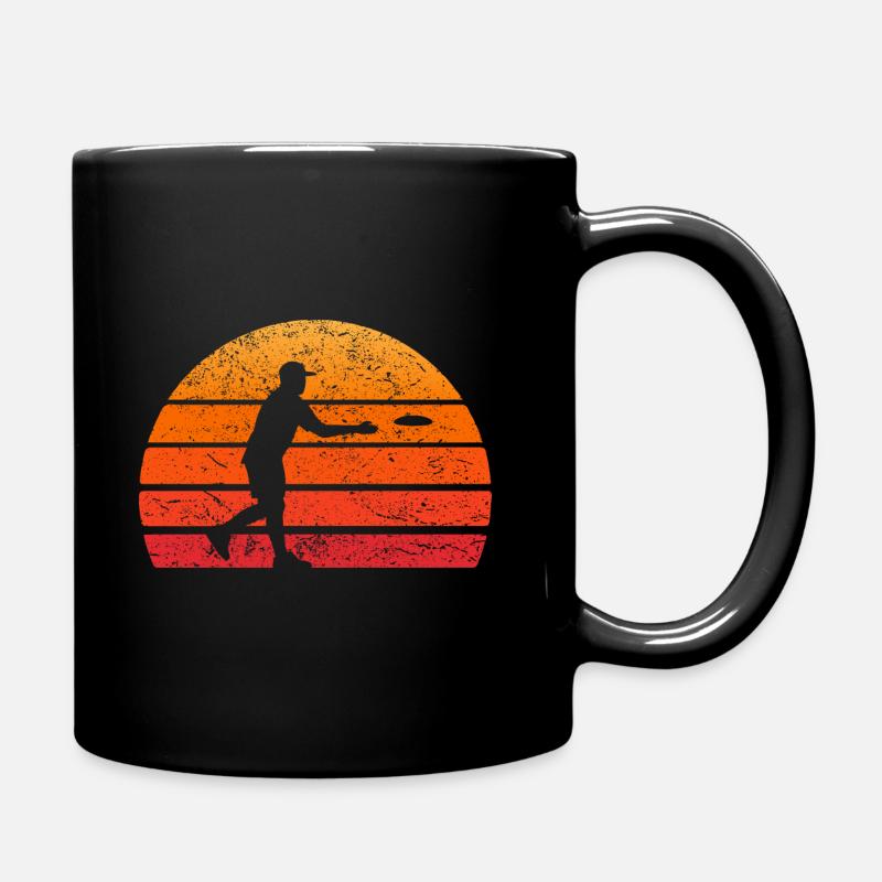 Cadeau rétro frisbee disc golf - Mug uni - noir