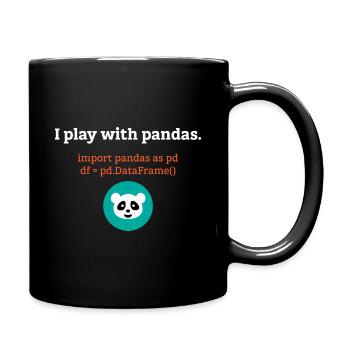 Pandas Datenwissenschaft Informatik Geschenk - Tasse einfarbig - Schwarz - Rechts