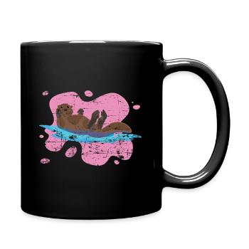 Otter Lover Gift Giant Otter Animal Otter - Full Colour Mug - black - Right