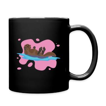 Cute Otter Animal Lover Gift Otter - Full Colour Mug - black - Right