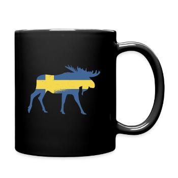 Schweden Schwede Schwedisch Elch Geschenk - Tasse einfarbig - Schwarz - Rechts