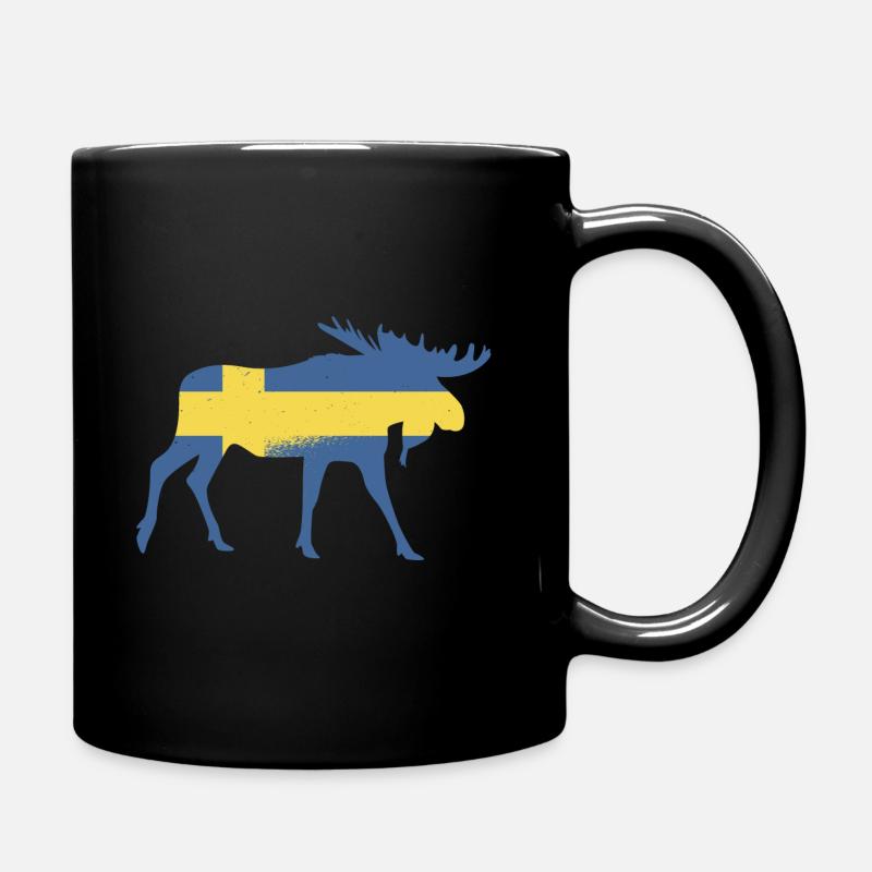 Schweden Schwede Schwedisch Elch Geschenk - Tasse einfarbig - Schwarz