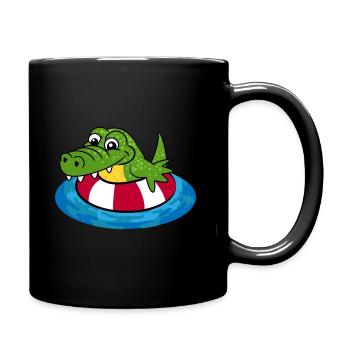 Rocco das Kroko - Tasse einfarbig - Schwarz - Rechts