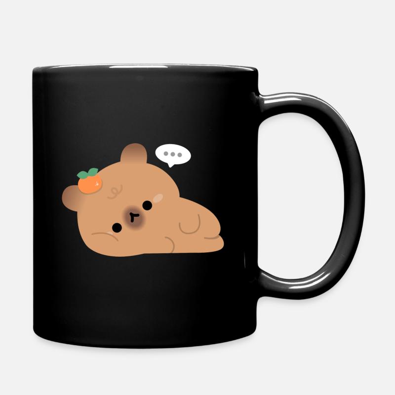 Tired Capybara - Full Colour Mug - black