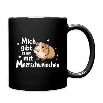 Meerschweinchen Kurzhaar Langhaar Crested Hunde - Tasse einfarbig - Schwarz - Rechts