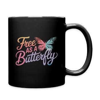 Schmetterling Monarchfalter Bunt Schmetterlinge - Tasse einfarbig - Schwarz - Rechts
